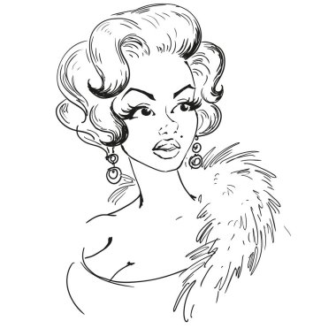 1 Şubat 2017: Marilyn Monroe portresi bir vektör çizim. Karikatür portre izole, vektör yazı işleri.
