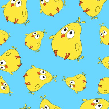 Sevimli çizgi tavuk desen. Fikirlerinizi için güzel arka plan