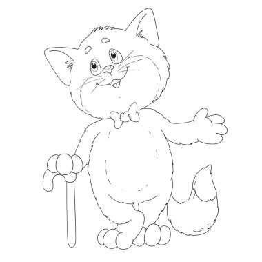 Boyama kitabı için sevimli kedi