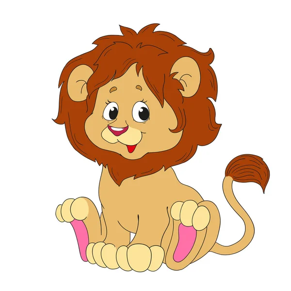 Cute Lion character. Cartoon animal. — Stock Vector