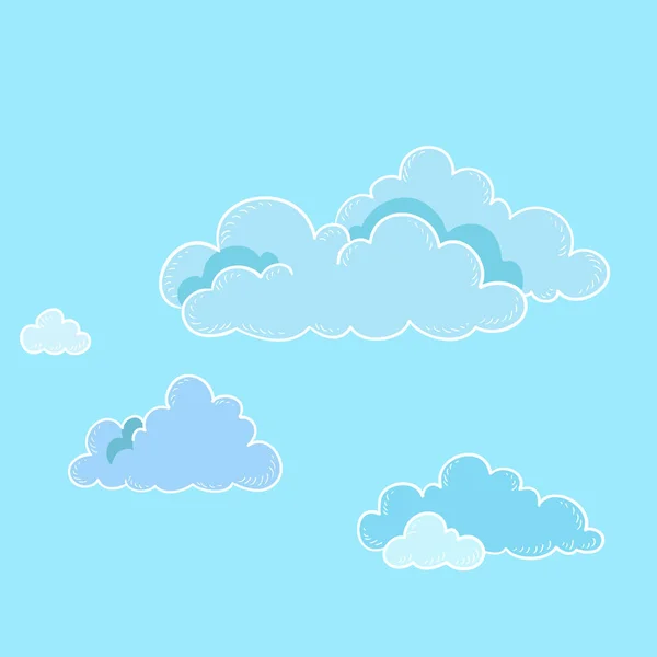 Cartoon ciel et nuages. Illustration vectorielle . — Image vectorielle