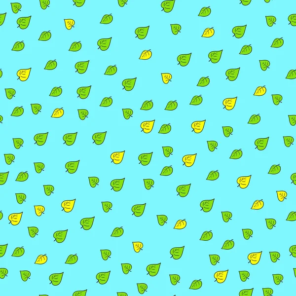 Vector de hojas verdes y amarillas sin costuras . — Archivo Imágenes Vectoriales