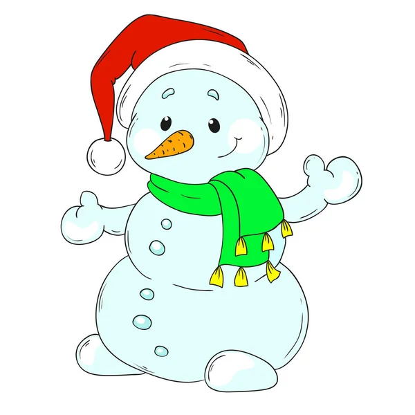 Feliz Natal Boneco de Neve. Boneco de neve personagem dos desenhos animados . —  Vetores de Stock