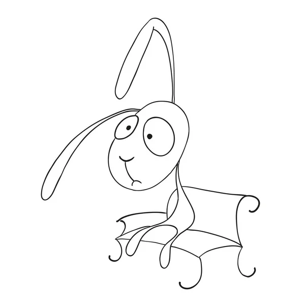 Triste personaje de conejito. Dibujos animados conejo vector — Vector de stock