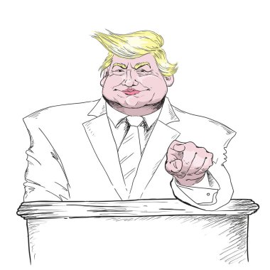 2 Şubat 2017: Vektör Bay Donald Trump portresi. ABD düzenleme vektör başkanı. Trump, milyarder politikacı, Başkan.