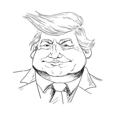 6 Şubat 2017: Vektör Bay Donald Trump portresi. ABD düzenleme vektör çizim başkanı.