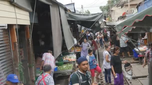 Mae Klong σιδηροδρομική αγορά — Αρχείο Βίντεο
