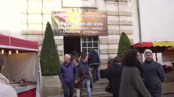 Beaune, Fransa-Kasım 19, Les Trois nın de Bourgogne 2016 adresindeki sitesini (üç görkemli gün) Beaune'da tatma 2016:Wine — Stok video