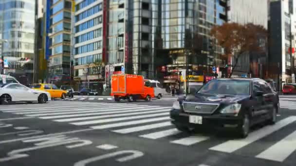 Tóquio, Japão-12 de dezembro de 2016: Time Lapse vídeo of traffic at Sukiyabashi, Ginza, Tóquio — Vídeo de Stock