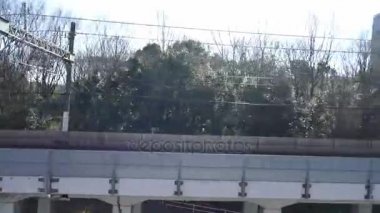 Tokyo Keio demiryolu tren şehirden görünümü