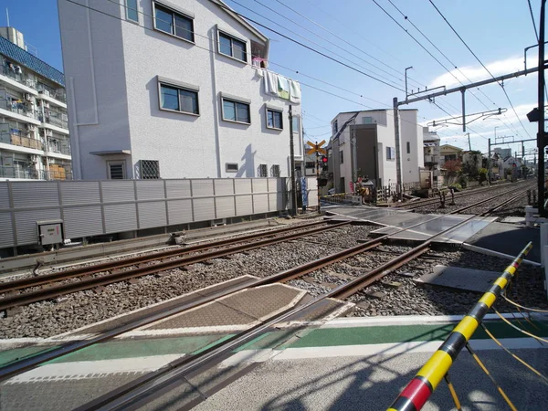 Attraversamento ferroviario a V della linea Seibu Ikebukuro — Foto Stock