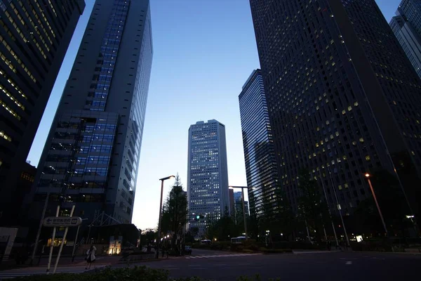 Edifici a Shinjuku, Tokyo, al tramonto — Foto Stock