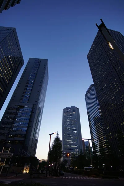 建筑物在新宿，东京黄昏 — 图库照片