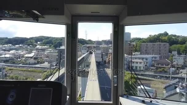 Visa från bakrutan på en monorail — Stockvideo