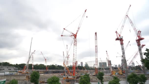 Národní stadion ve výstavbě v Tokiu — Stock video