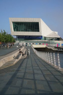 Liverpool, İngiltere-Mayıs 24, 2017: Müzesi Liverpool ve waterfront Liverpool