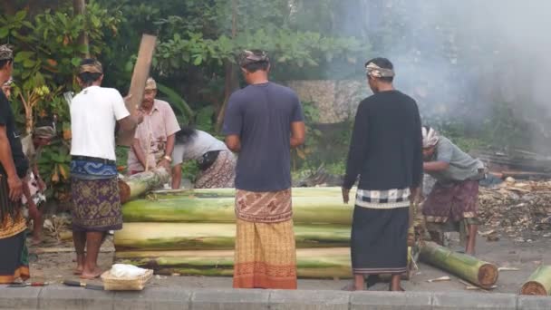 Hamvasztás Bali keret előkészítése — Stock videók