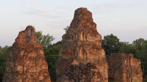 Seam Reap Cambodge Décembre 2017 Les Briques Prasat Changent Couleur — Video