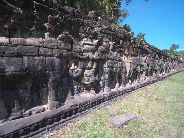 Siem Reap Cambodia December 2017 Terrace Elephants Part Walled City — Stock Photo, Image