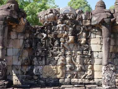 Siem Reap, Kamboçya-Aralık 22,2017: Teras Leper King of hemen kuzeyinde fil Teras, Royal Angkor Thom Meydanı, Kamboçya kuzeybatı köşesinde bulunan.