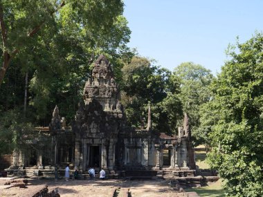 Siem Reap, Kamboçya-Aralık 22,2017: Teras Leper King of hemen kuzeyinde fil Teras, Royal Angkor Thom Meydanı, Kamboçya kuzeybatı köşesinde bulunan.