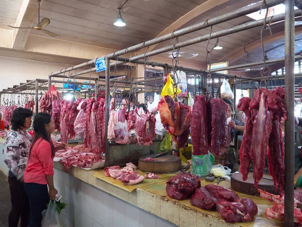 Phnom Penh Camboya Diciembre 2017 Mercado Central Tiene Forma Una — Foto de Stock