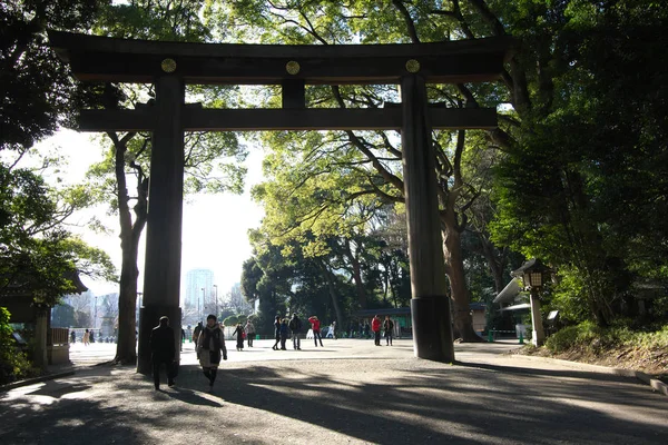 Tóquio Japão Janeiro 2018 Abordagem Sul Santuário Meiji Jingu Localizado — Fotografia de Stock