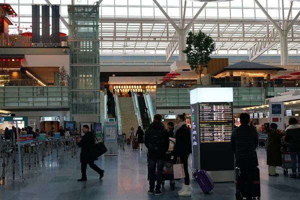 Tokyo Japan January 2018 Haneda Airport International Passenger Terminal Check — Foto de Stock