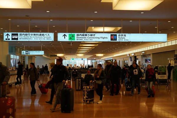 Tokio Japonia Stycznia 2018 Haneda Airport Międzynarodowych Przewozów Pasażerskich Terminal — Zdjęcie stockowe