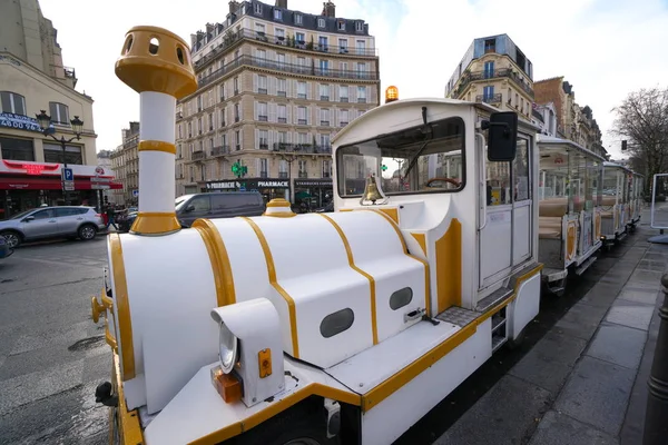 París Francia Enero 2018 Pequeño Tren Montmartre Tren Turístico Que — Foto de Stock