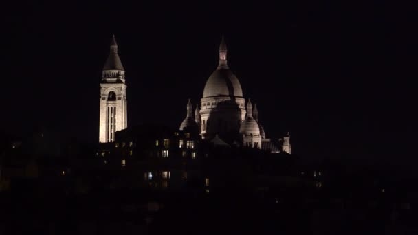 Paris França Janeiro 2018 Vista Sagrado Senhor Basílica Sagrado Coração — Vídeo de Stock