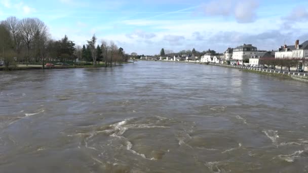 Loir Cher Francja Stycznia 2018 Cher River Jest Dopływem Rzeki — Wideo stockowe