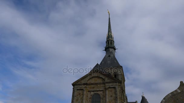 Normandie França Janeiro 2018 Torre Mont Saint Michel Vista Terraço — Vídeo de Stock