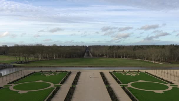 Loir 242018 美丽的城堡 尚博尔从屋顶观看的庭院 — 图库视频影像