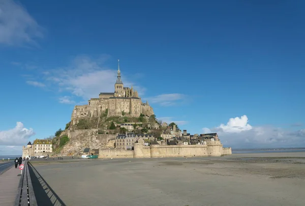 Normandie Frankrijk Januari 2018 Toren Van Mont Saint Michel Bekeken — Stockfoto