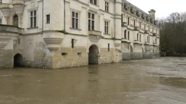 Loir Cher Francia Gennaio 2018 Acqua Fangosa Del Fiume Cher — Video Stock