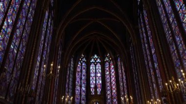 Paris, Fransa-Ocak 22,2018: Sainte-Chapelle Cite, Paris Gotik tarzı kilisede olduğunu. Le palais de adalet bir parçası olduğunu şimdi de Paris.