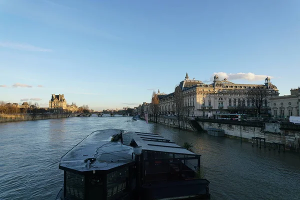 Paris France Janvier 2018 Vue Musée Orsay Seine Depuis Passerelle — Photo