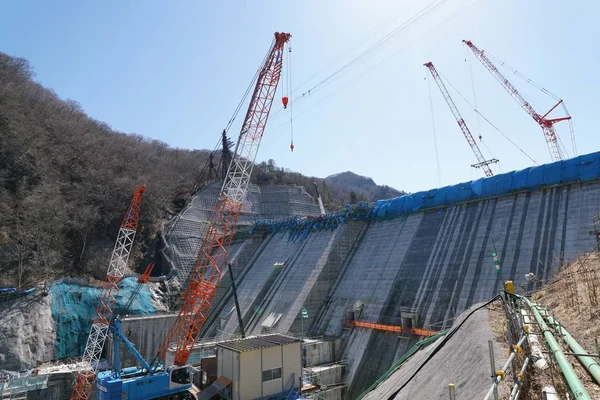 Gunma Japonia Marzec 2018 Yanba Dam Dam Betonu Grawitacji Która — Zdjęcie stockowe