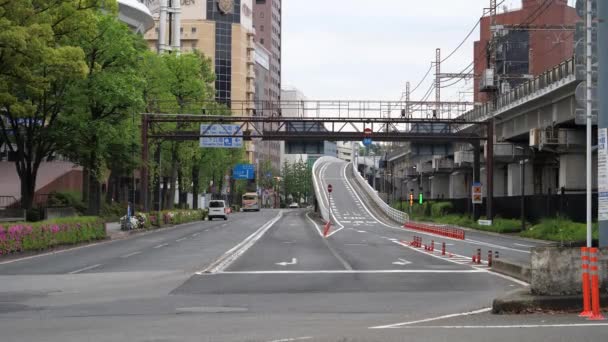 日本神奈川县 2018年4月19日 横滨城市大都市高速公路出口上午 — 图库视频影像