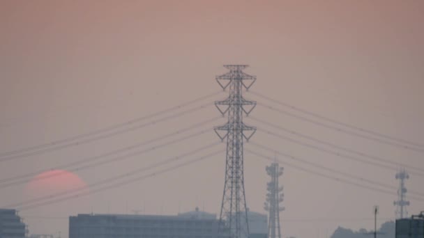 Tóquio Japão Maio 2018 Time Lapse Vista Nascer Sol Subúrbio — Vídeo de Stock