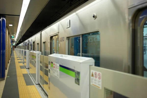 Tokió Japán 2019 November Toei Transportation Shinjuku Line Iwamotocho Állomás — Stock Fotó