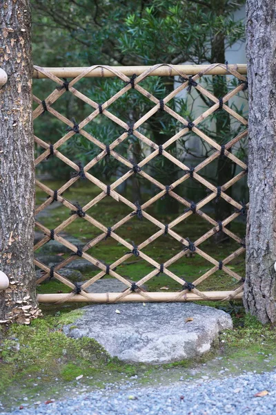 Kyoto Japan September 2019 Eine Tür Aus Bambus Einem Alten — Stockfoto