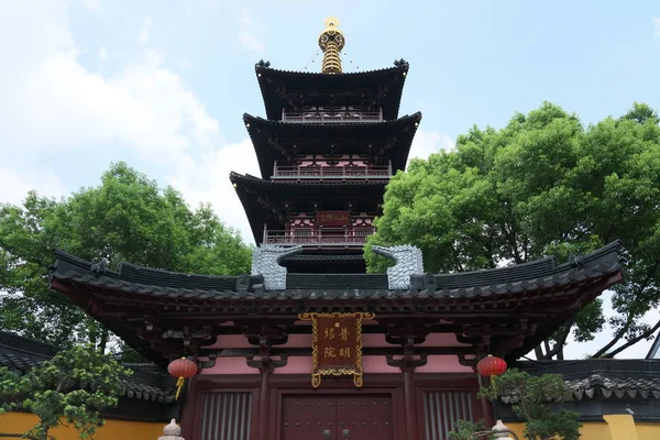 Suzhou China September 2019 Bell Tower Hanshan Temple Suzhou China — Φωτογραφία Αρχείου