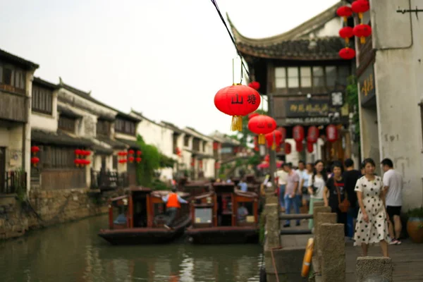 Suzhou Çin Eylül 2019 Suzhou Antik Büyük Kanalı Çin — Stok fotoğraf