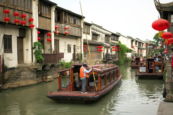 Suzhou Çin Eylül 2019 Suzhou Antik Büyük Kanalı Çin — Stok fotoğraf