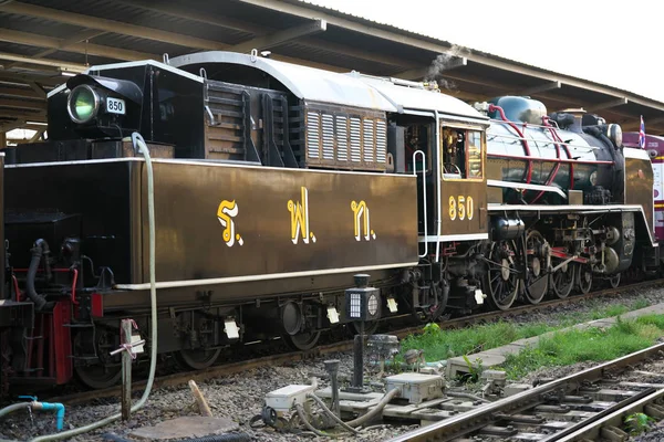 Bangkok Thailand Dezember 2019 Doppelköpfige Dampflokomotive Hua Lamphong Station Bangkok — Stockfoto