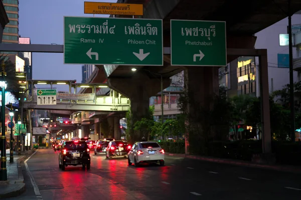 Bangkok Thaïlande Décembre 2019 Intersection Asok Montri Aube Bangkok Thaïlande — Photo