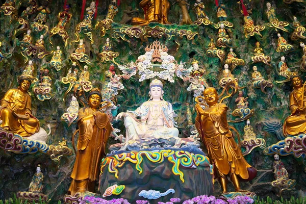 Shanghai Cina Settembre 2019 Statua Buddha Tempio Longhua Shanghai Cina — Foto Stock