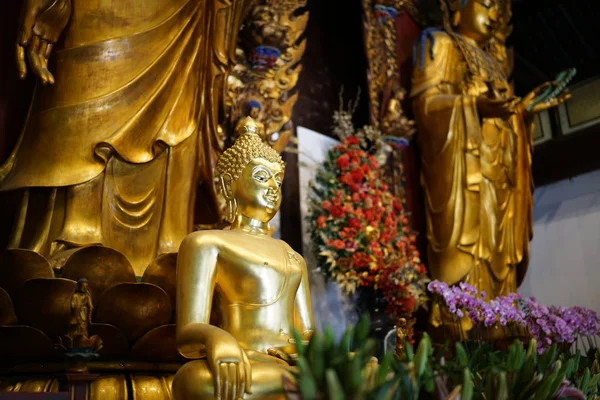 Xangai China Setembro 2019 Estátua Buda Templo Longhua Xangai China — Fotografia de Stock